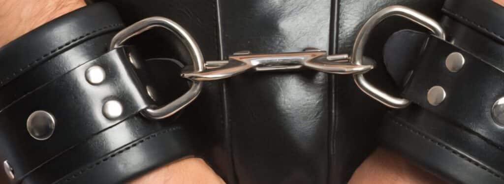 Leather bondage cuffs